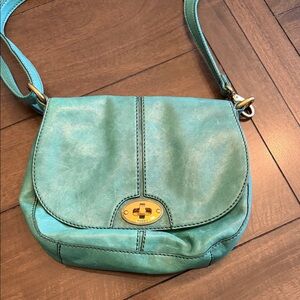Fossil crossbody vintage teal purse